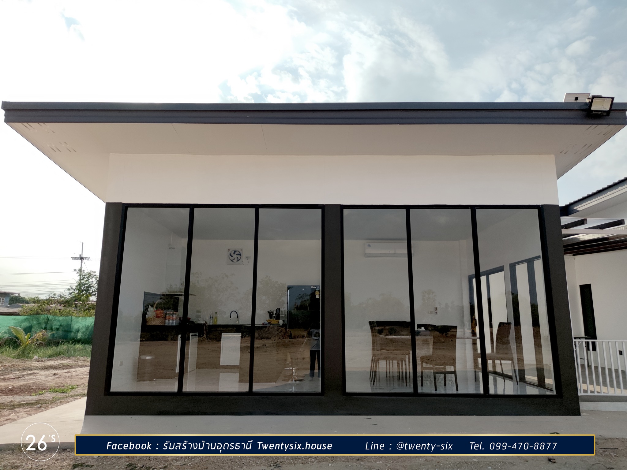 บ้านชั้นเดียวโมเดิร์นโทนขาว-ดำ 2 ห้องนอน 3 ห้องน้ำ