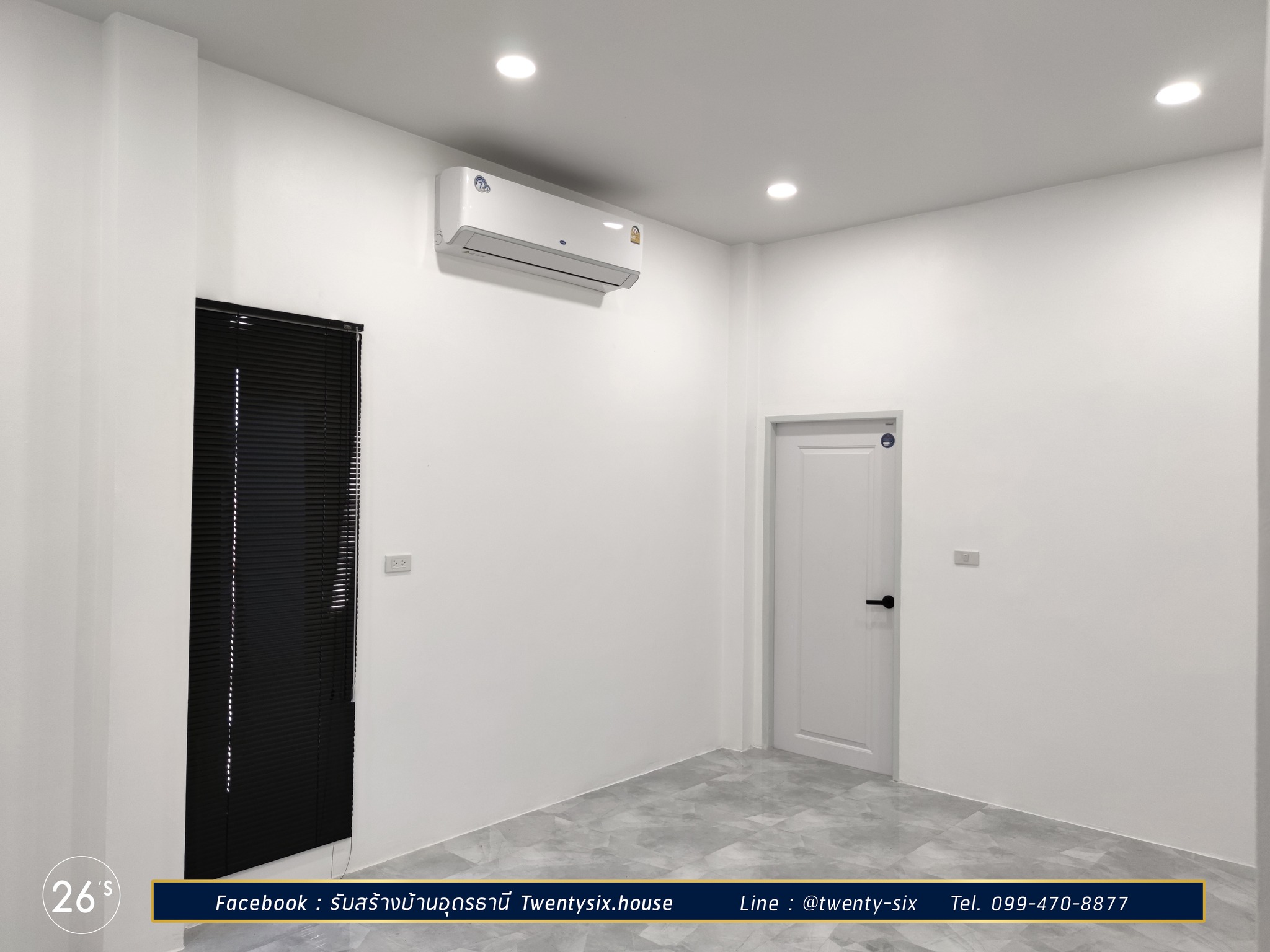 บ้านชั้นเดียวโมเดิร์นโทนขาว-ดำ 2 ห้องนอน 3 ห้องน้ำ