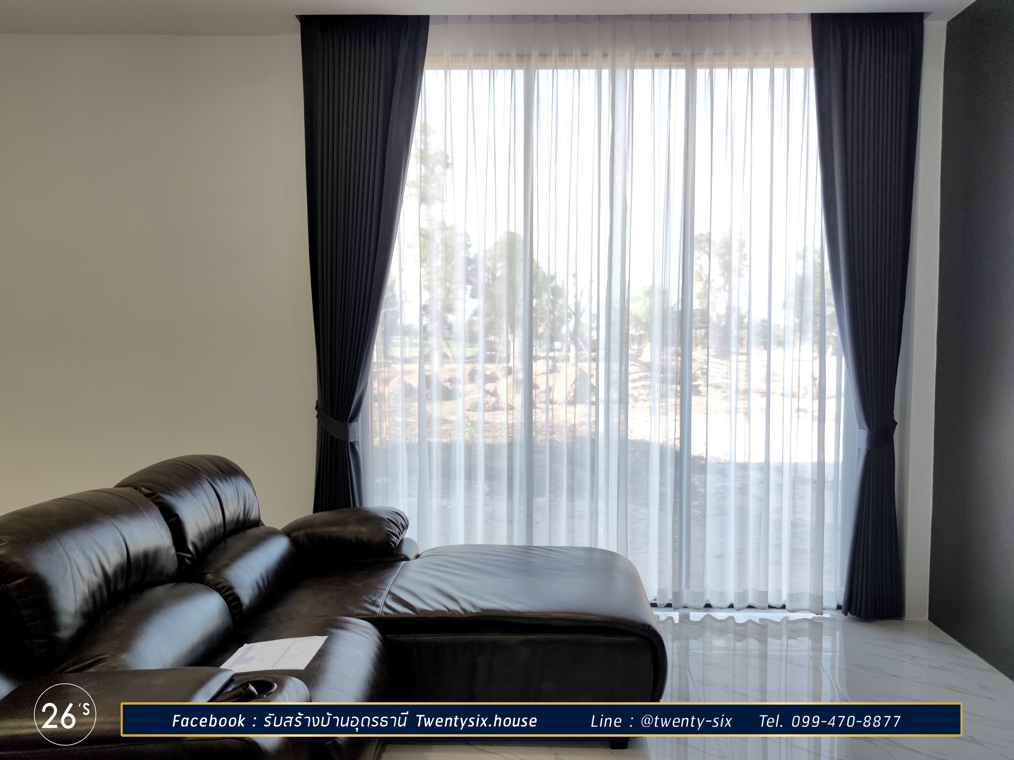 บ้านชั้นเดียวโมเดิร์นโทนขาว-ดำ 2 ห้องนอน 3 ห้องน้ำ