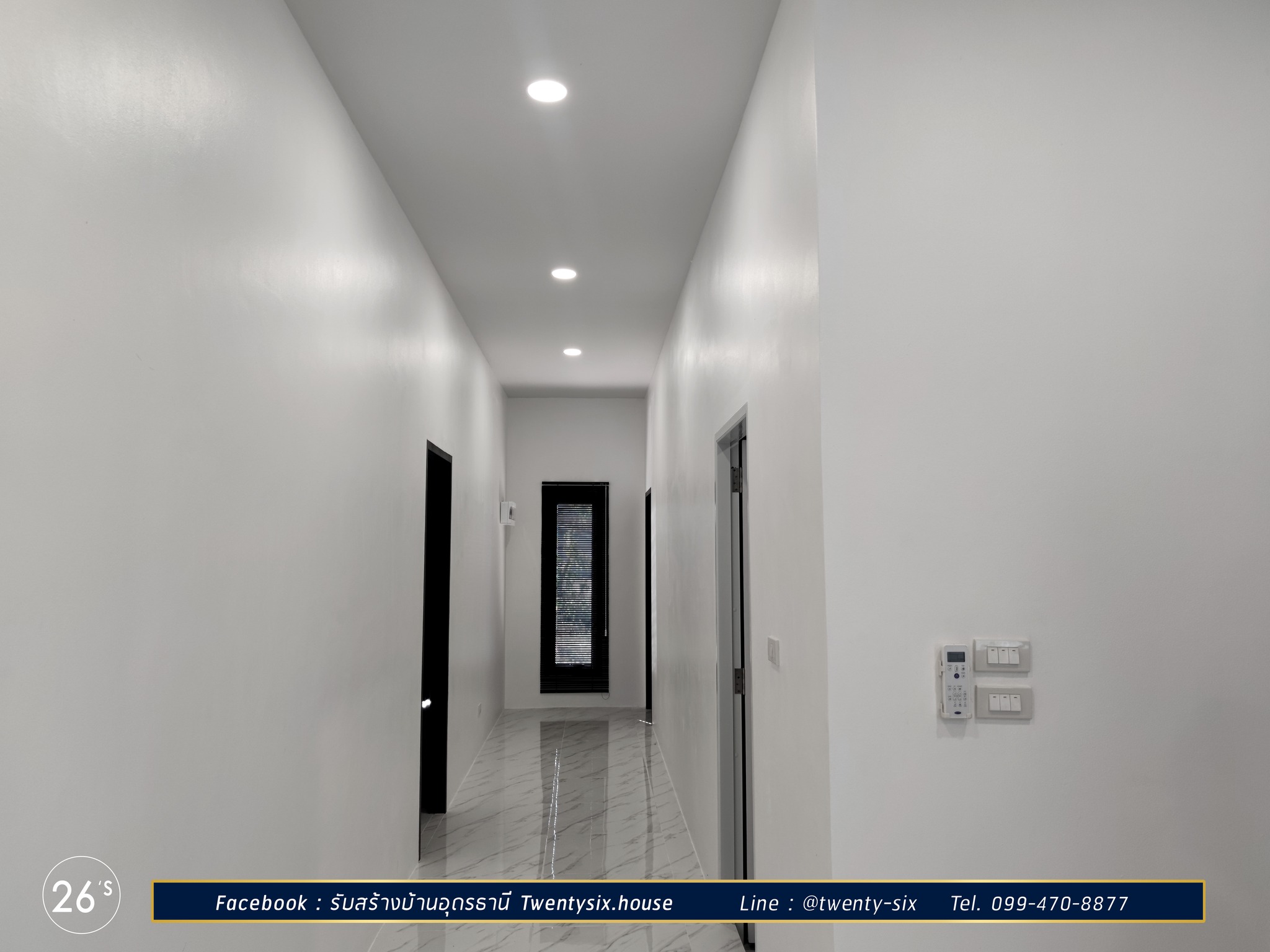 บ้านชั้นเดียวโมเดิร์นโทนขาว-ดำ 2 ห้องนอน 3 ห้องน้ำ