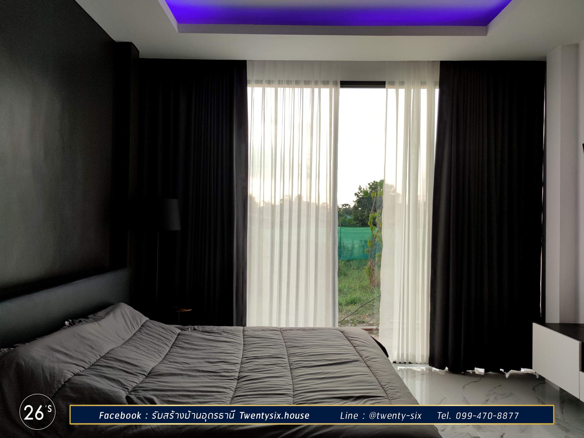 บ้านชั้นเดียวโมเดิร์นโทนขาว-ดำ 2 ห้องนอน 3 ห้องน้ำ