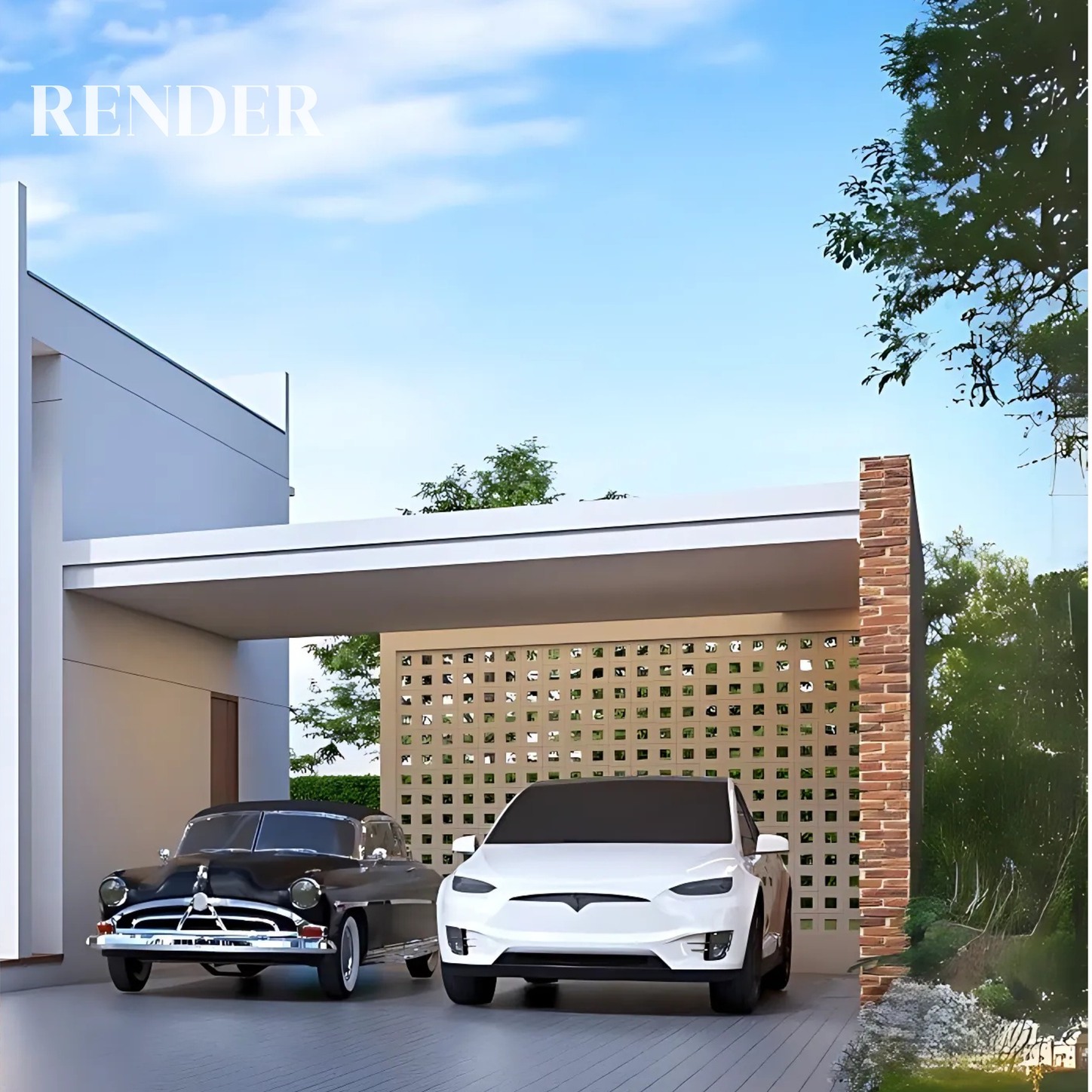 บ้านชั้นเดียวสไตล์ Modern Loft พร้อมที่จอดรถ 2 คัน