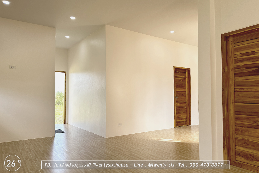 บ้านชั้นเดียวทรงจั่วโมเดิร์น 2 ห้องนอน 2 ห้องน้ำ